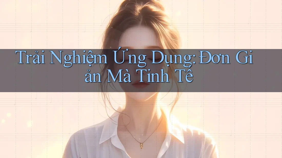 Trải Nghiệm Ứng Dụng: Đơn Giản Mà Tinh Tế Trải Nghiệm Ứng Dụng: Đơn Giản Mà Tinh Tế
